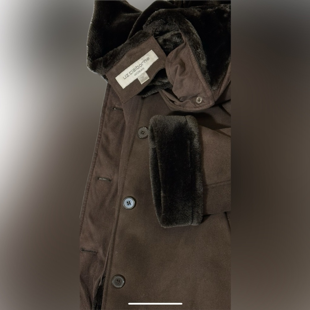 Liz Claiborne Shearling Womans 1X, Suede look & feel, Fur look & feel. Coco BRWN - Picture 6 of 11